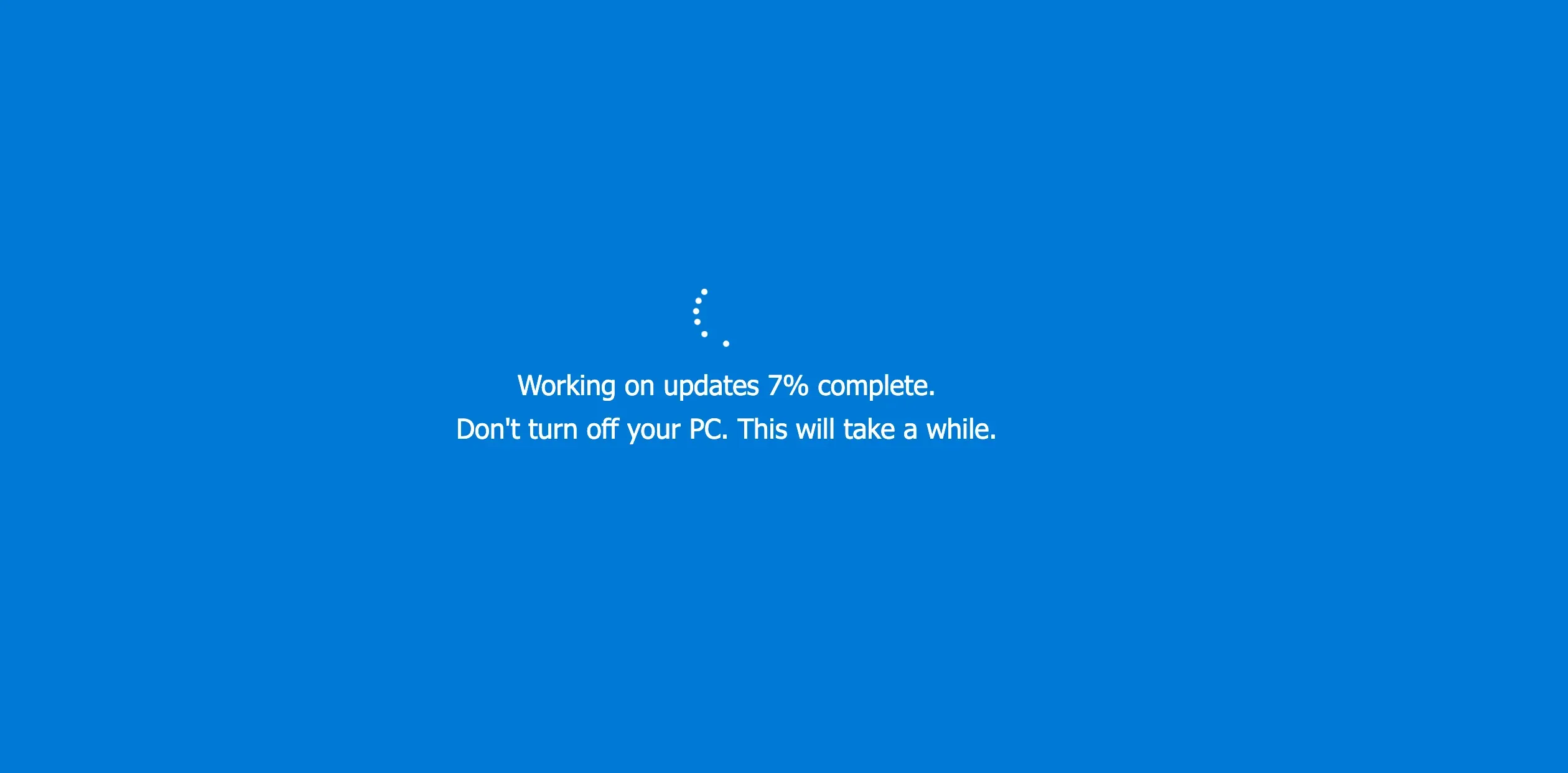 Fake Windows Update Screen