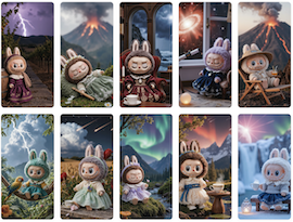 Collage of static Labubu iPhone backgrounds