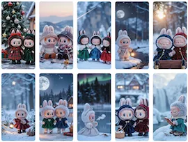 Download 45+ Labubu winter wallpapers in stunning 4K & HD — snow, holiday lights and cozy scenes for desktop, laptop, iPhone & Android, updated daily and always free.